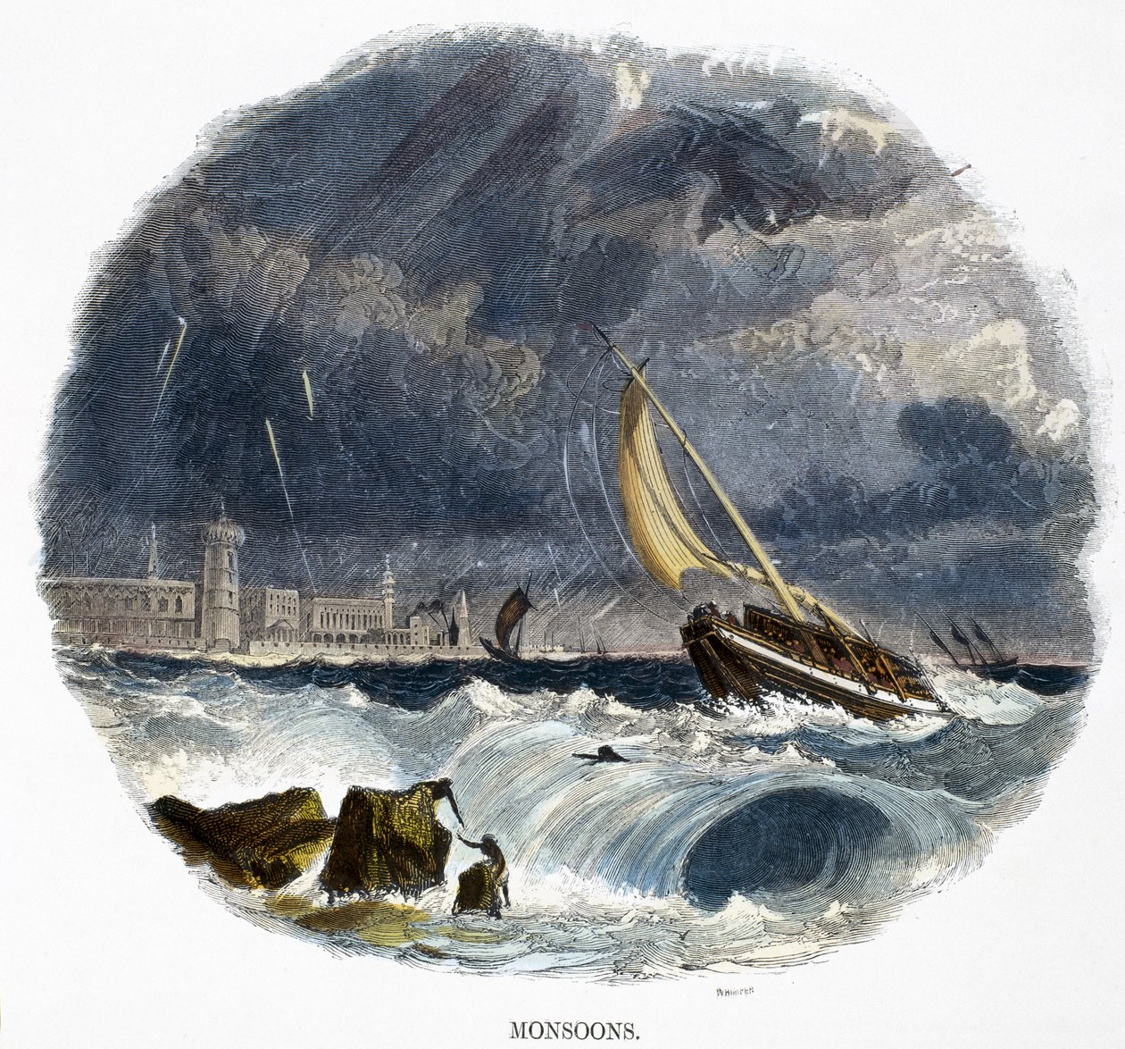 Monzuny, z Fenomény přírody, 1849 od Josiah Wood Whymper