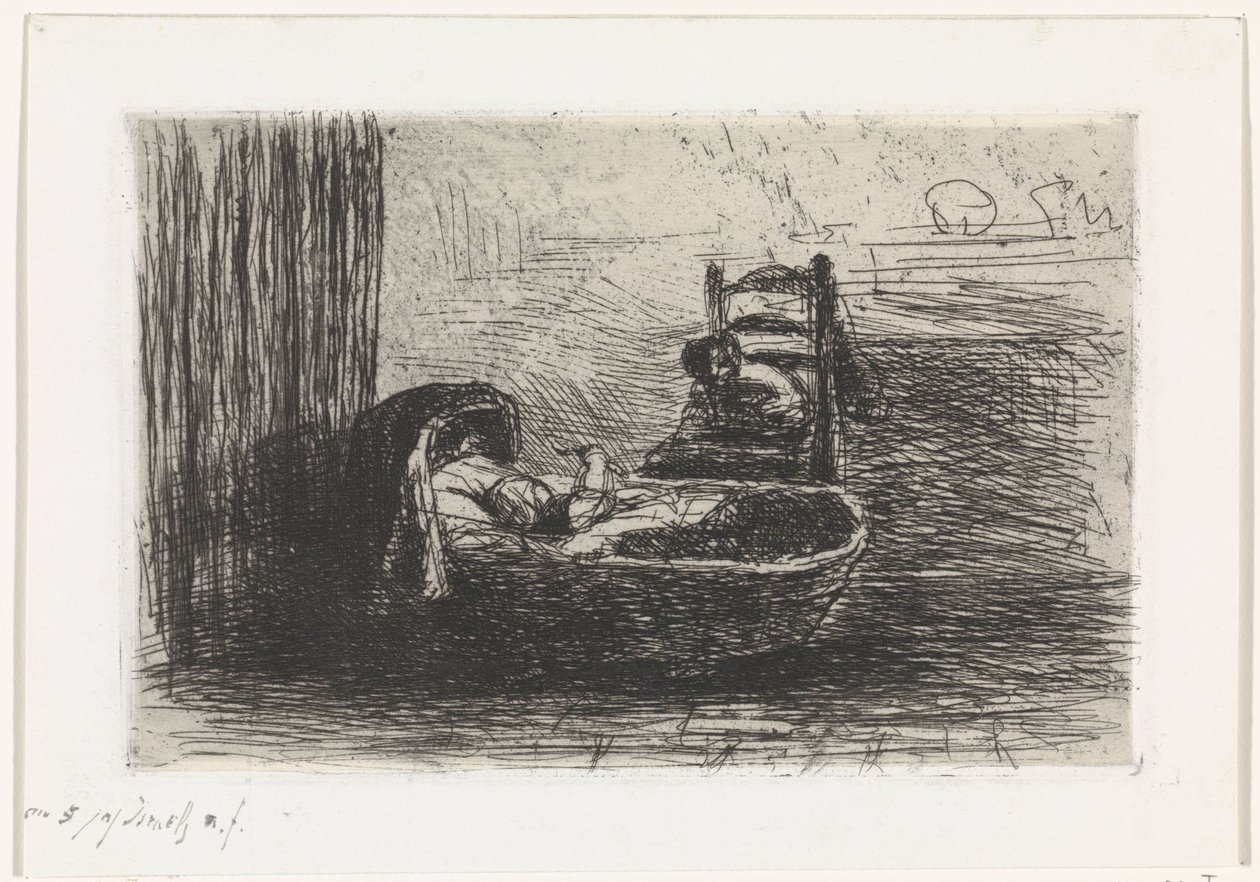 dítě na váze od Jozef Israëls (signed by artist)