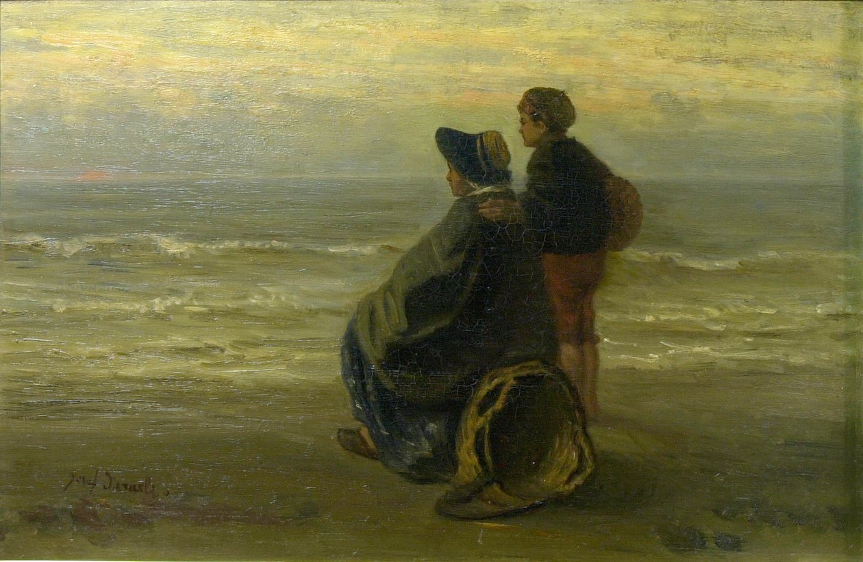 Matka a dítě na pobřeží od Jozef Israëls