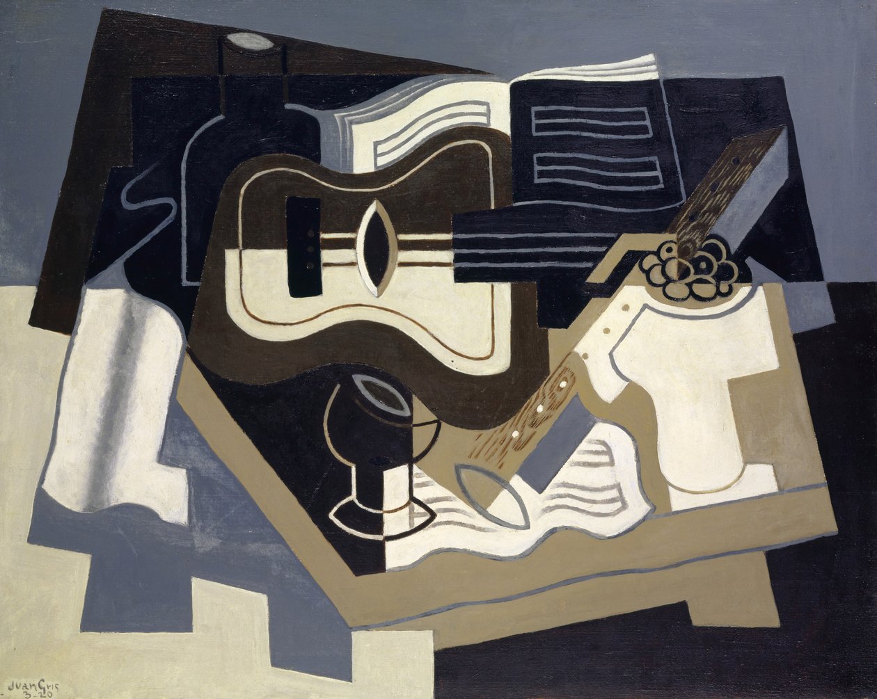 Kytara a klarinet, 1920 od Juan Gris