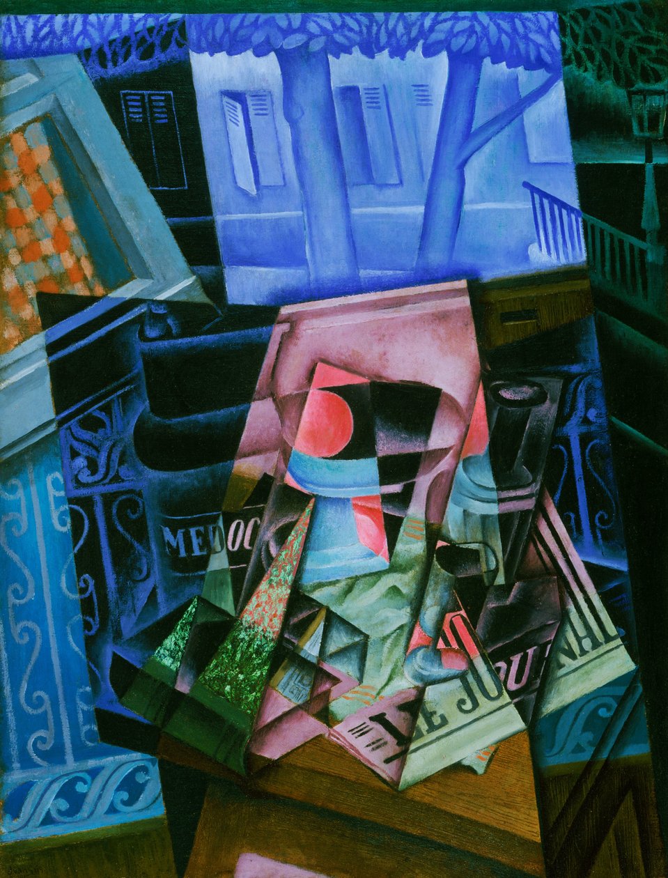 Zátiší před otevřeným oknem, umístěte Ravignan od Juan Gris