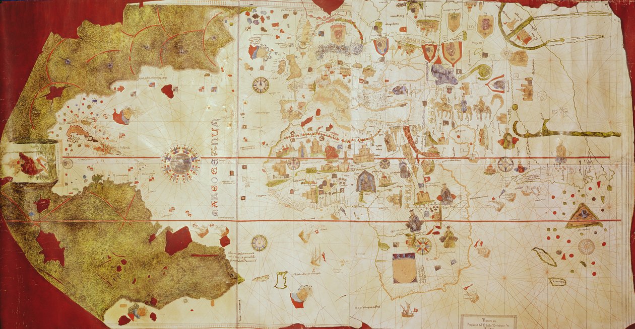 Mappa Mundi, 1502 (kvaš a tuš na papíře) od Juan de la Cosa