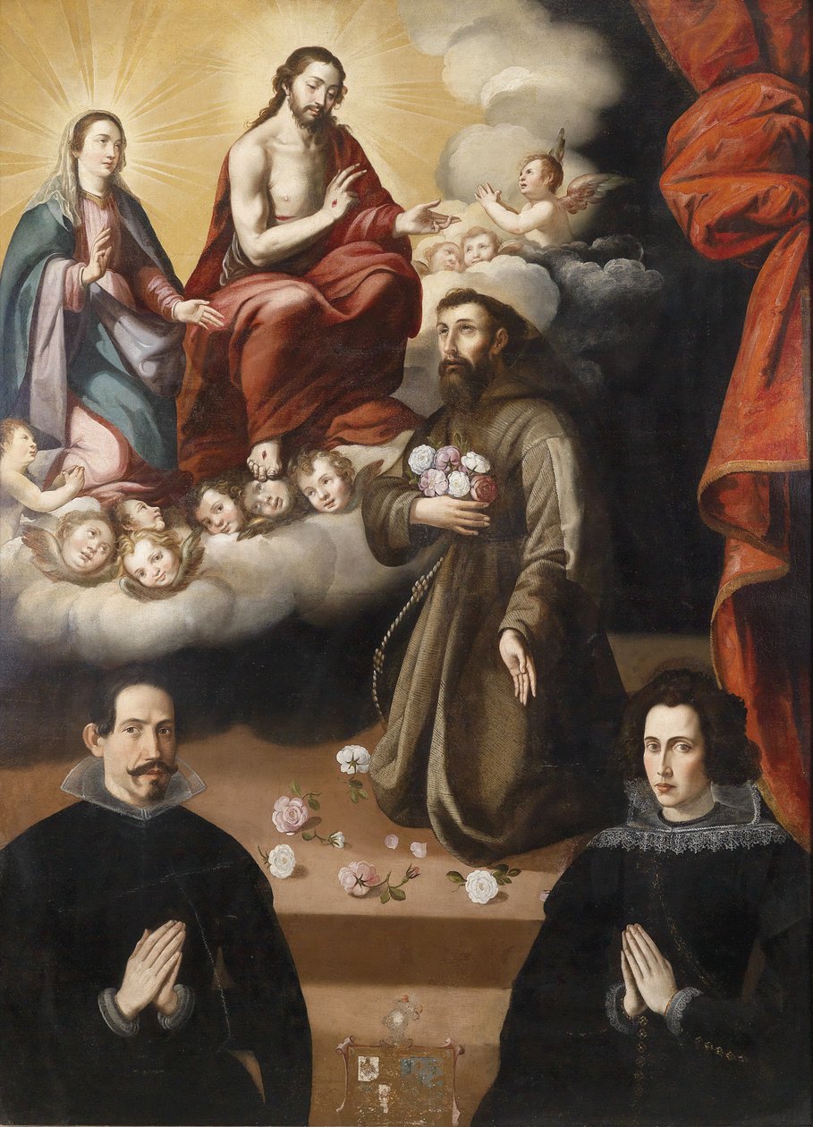 Františku z Assisi se zjevuje Madona s dítětem od Juan del Castillo