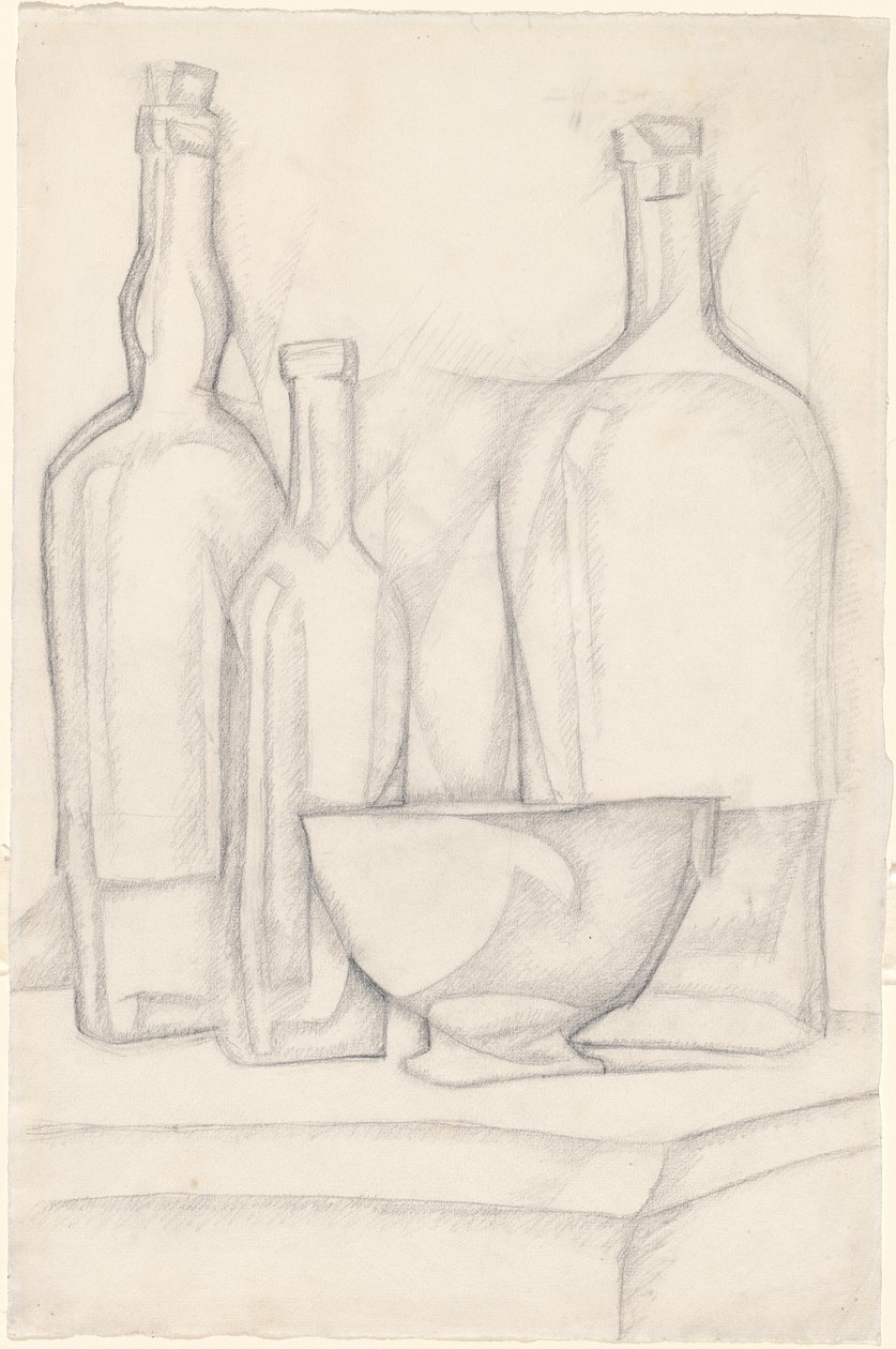 Láhve a miska od Juan Gris