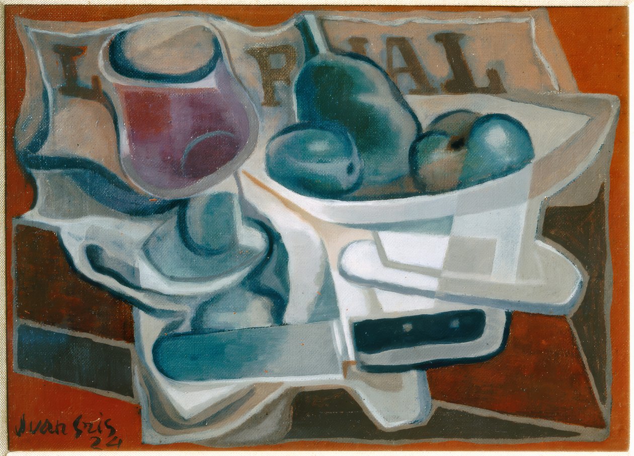 Miska a sklenice od Juan Gris