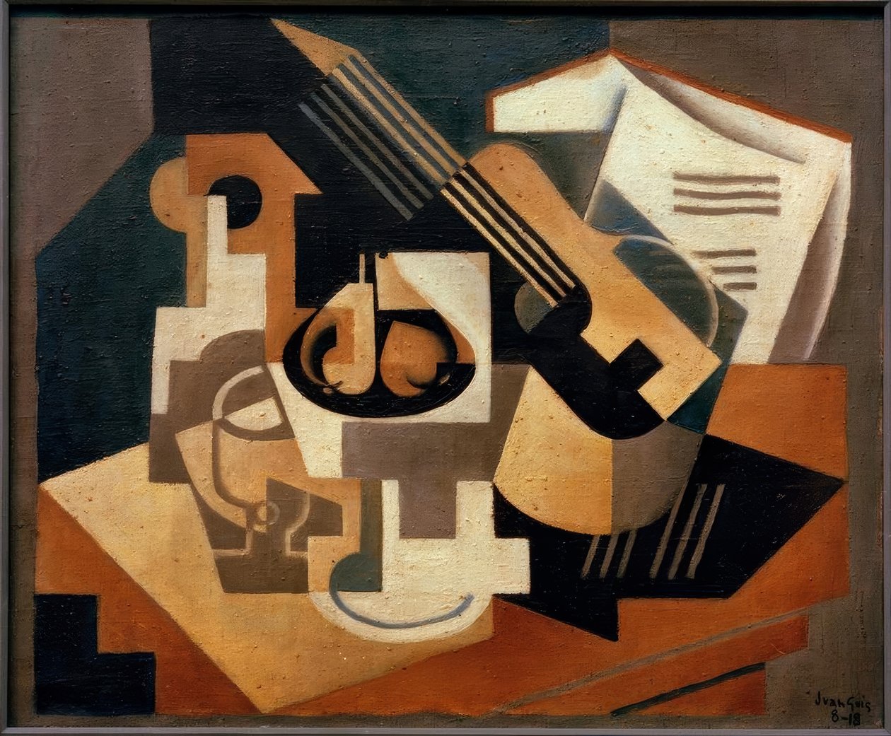 Kytara a mísa ovoce od Juan Gris