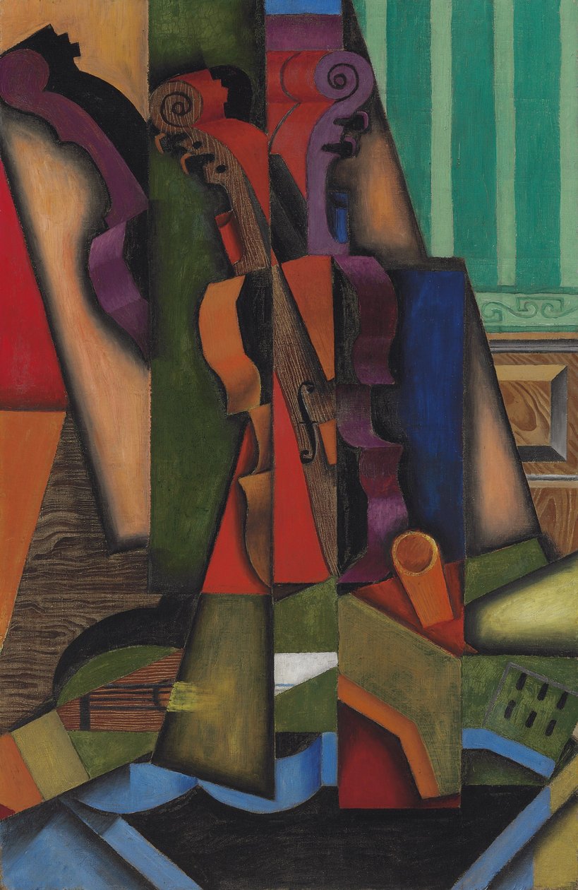 Kytara a housle, 1913 od Juan Gris