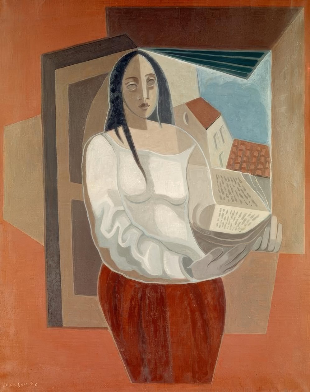 Žena s knihou od Juan Gris