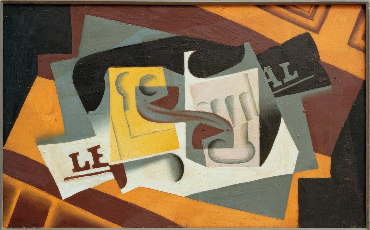 Sklo a noviny od Juan Gris