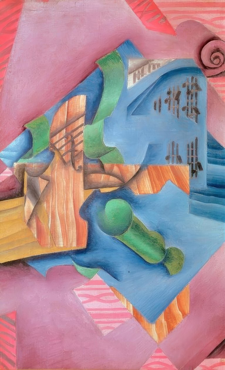 Housle a sklo (Zátiší) od Juan Gris