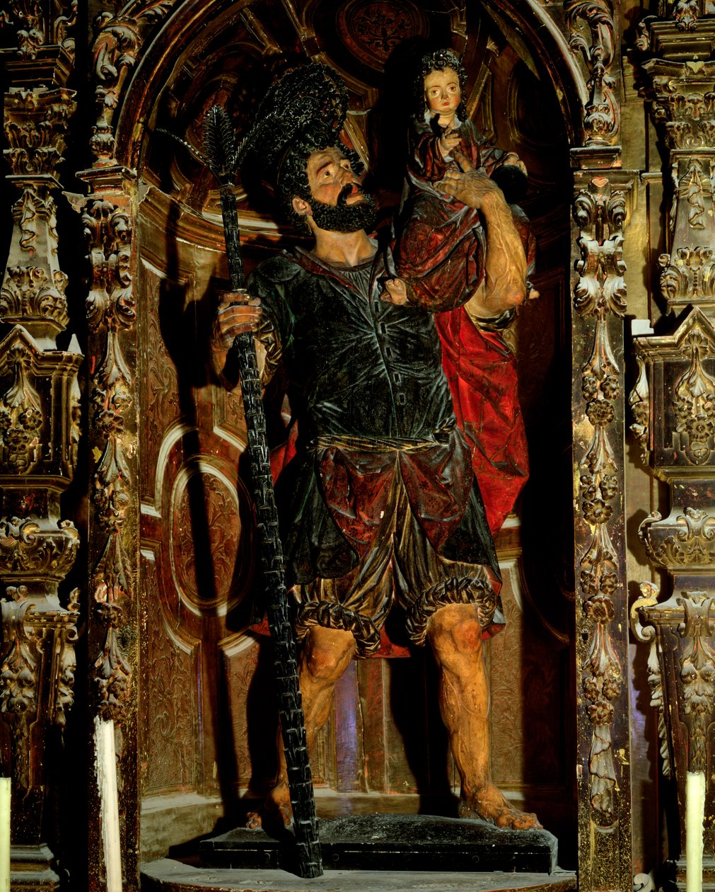 St. Christopher, 1597 (polychromované dřevo) od Juan Martinez Montanes