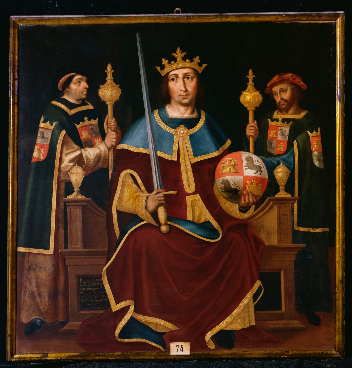 Svatý Ferdinand na trůnu se dvěma dvořany od Juan de Juanes