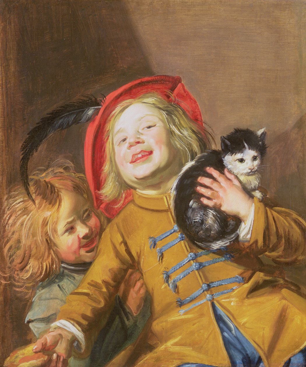 Smějící se děti s kočkou, 1629 od Judith Leyster