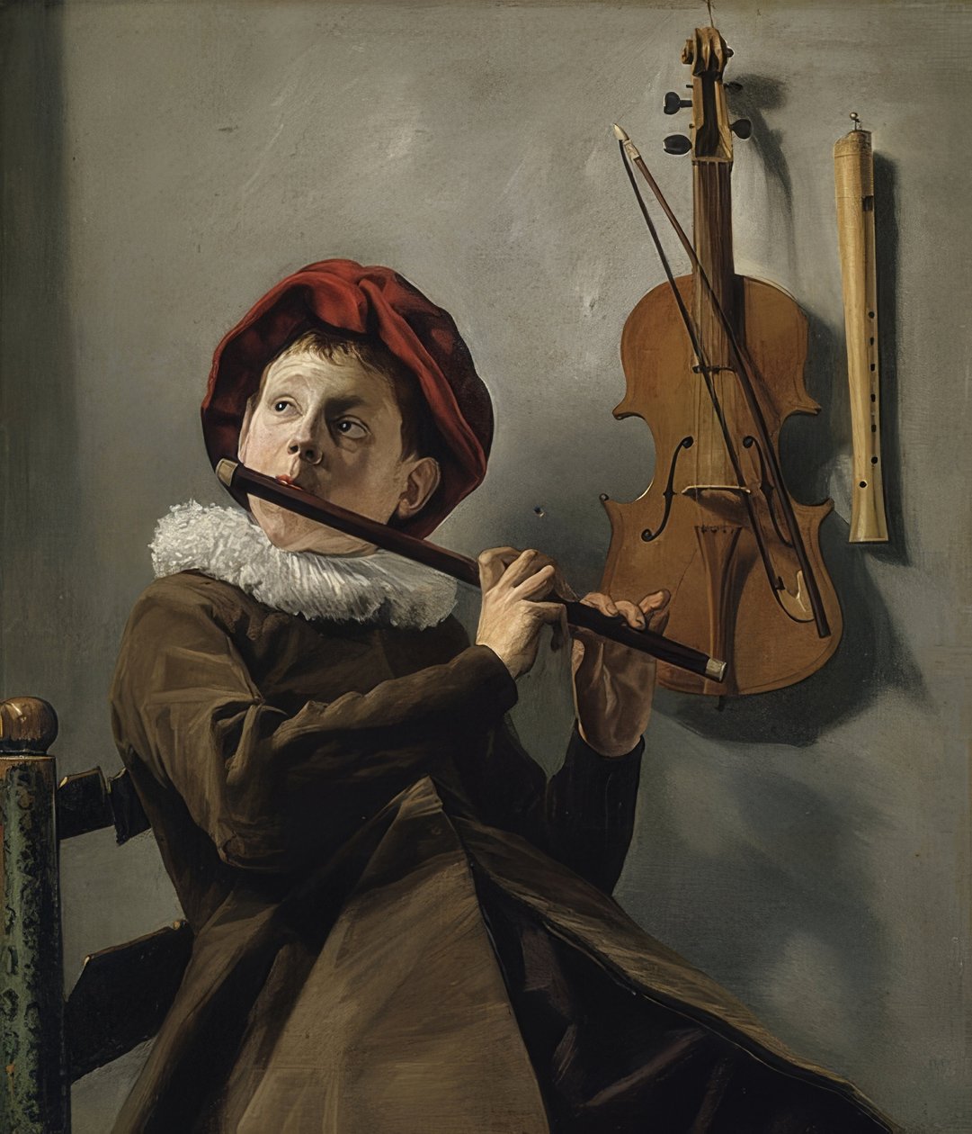 Chlapec s flétnou. 30. léta 17. století od Judith Leyster