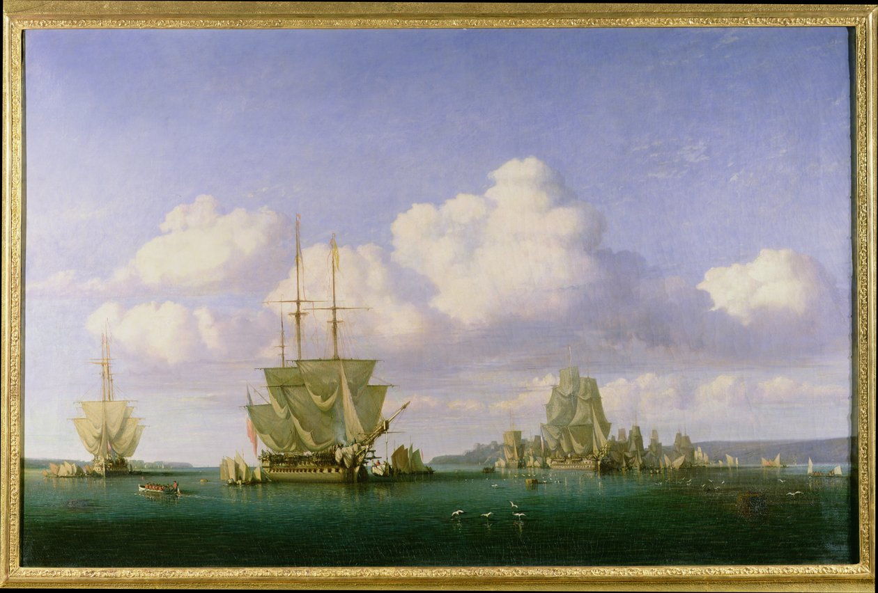 The Anchorage of Brest in Calm Weather, 1844 od Jules Achille Noel