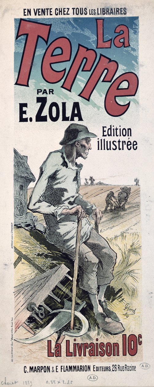 Reklamní plakát „La Terre“ od Emile Zoly, 1889 od Jules Cheret