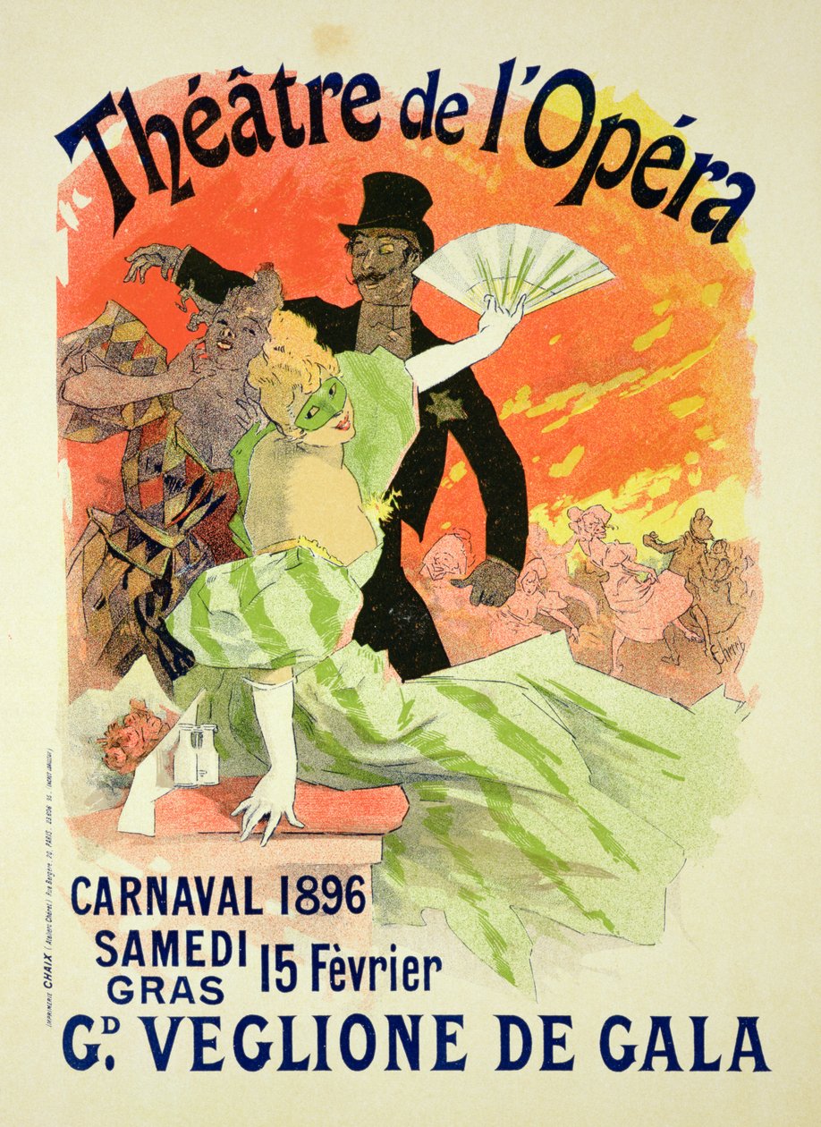 Reprodukce plakátu propagujícího karneval 1896 v Theater de l