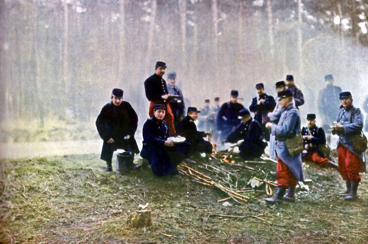 Francouzští vojáci, Marna, září 1914 (autochrom) od Jules Gervais Courtellemont