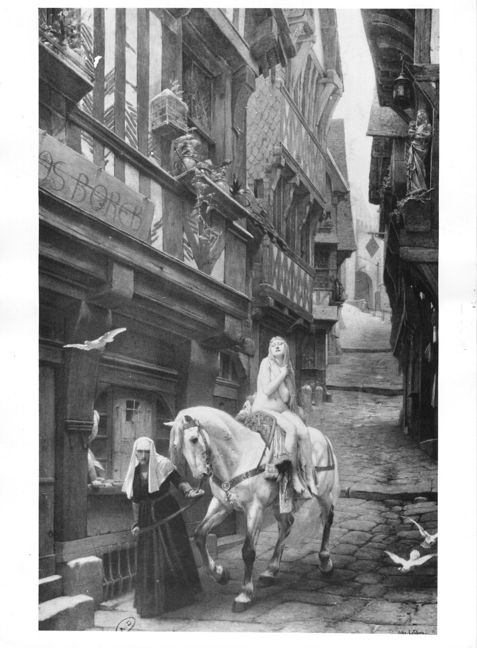 Lady Godiva projíždějící ulicemi Coventry od Jules Joseph Lefebvre