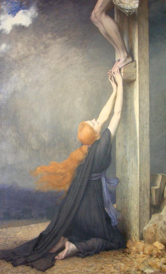 The Sorrows of Mary Magdalene Espanol: El Dolor de Maria Magdalena od Jules Joseph Lefebvre