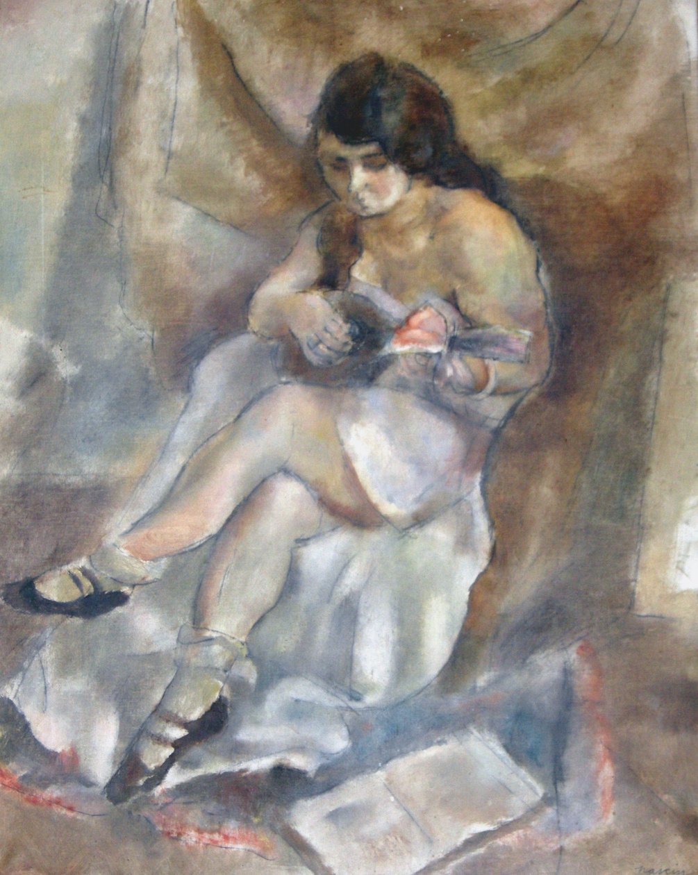 Žena s mandolínou od Jules Pascin