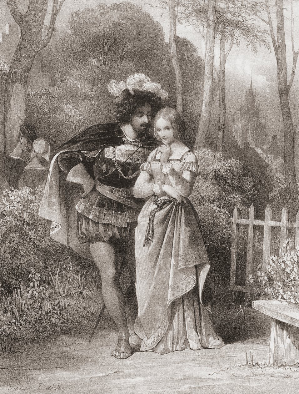 Faust a Gretchen. Faust a Margarita. od Jules (after) David