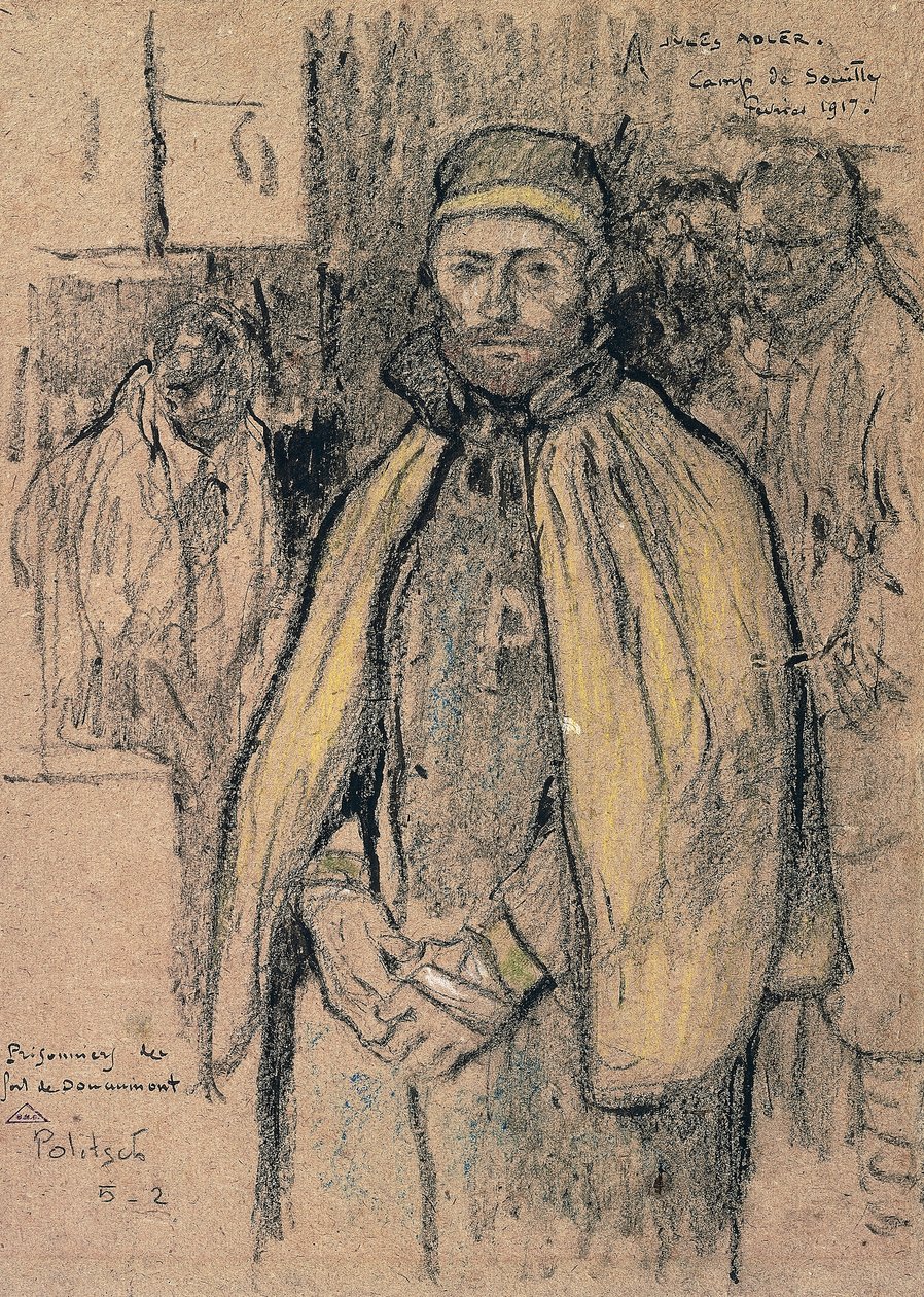Vězni z Fort Douaumont (kresba) od Jules Adler