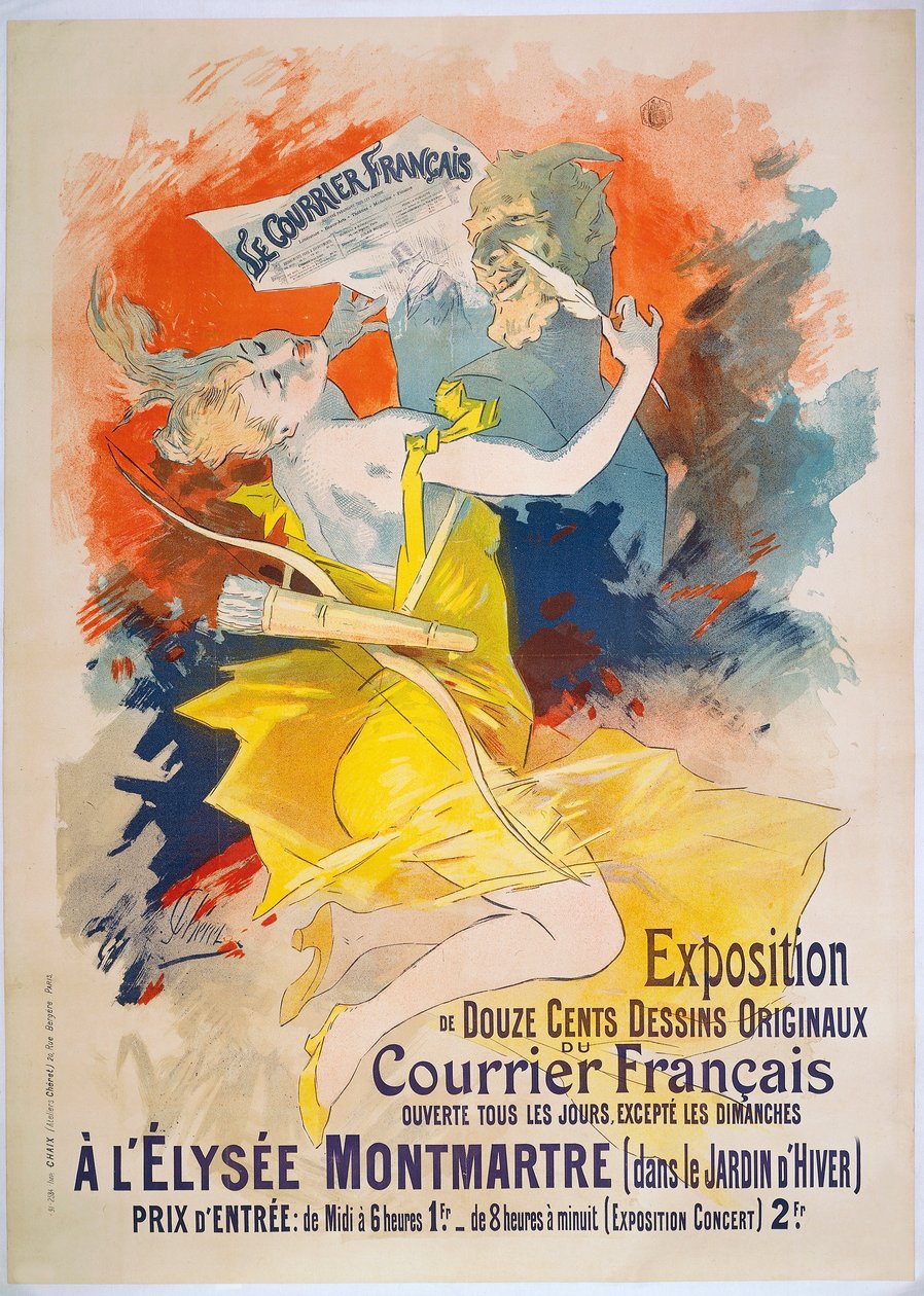 Výstava Le Courrier Francais, kolem roku 1895 (plakát) od Jules Cheret