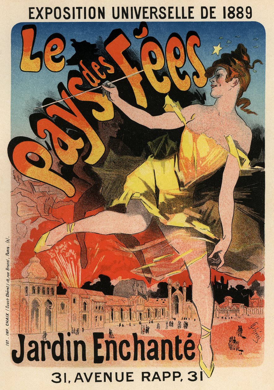 Plakát Le Pays des Fees, 1889 od Jules Cheret