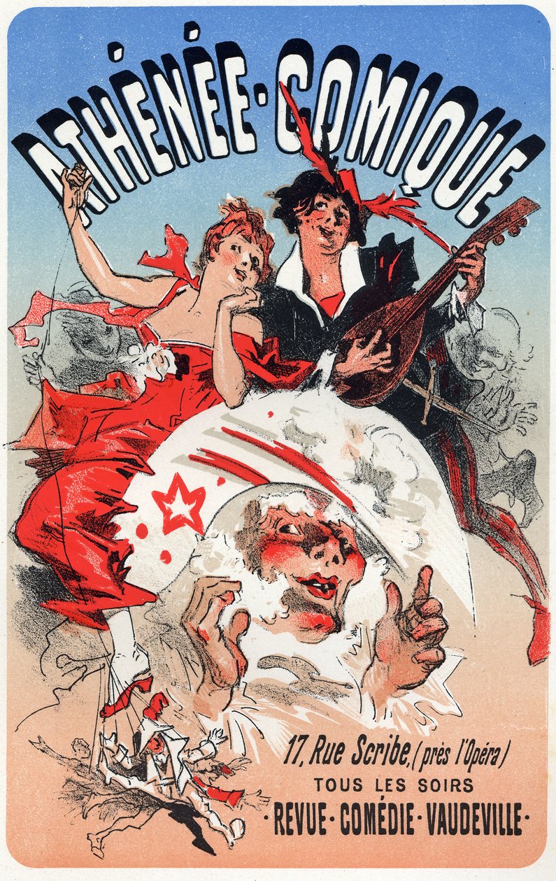 Divadlo Athenee Comique, cca 1870-1880 (plakát) od Jules Cheret
