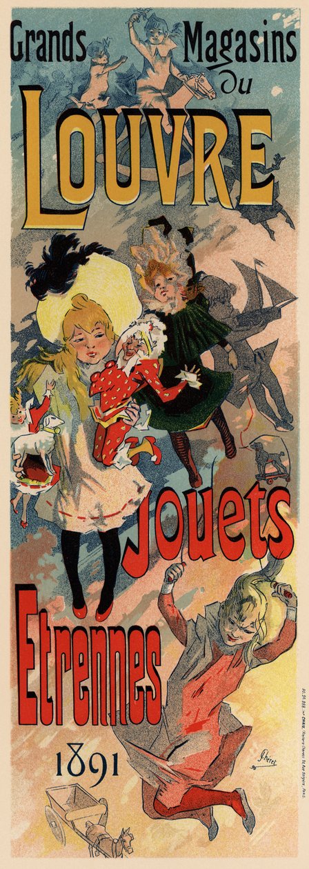 Plakát Magasins du Louvre, 1890 od Jules Cheret