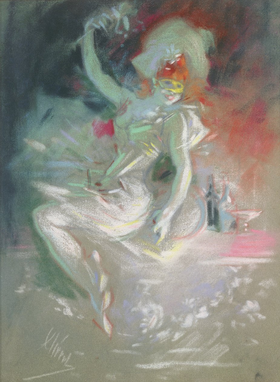 Maškaráda, 1890 (pastel na papíře) od Jules Cheret