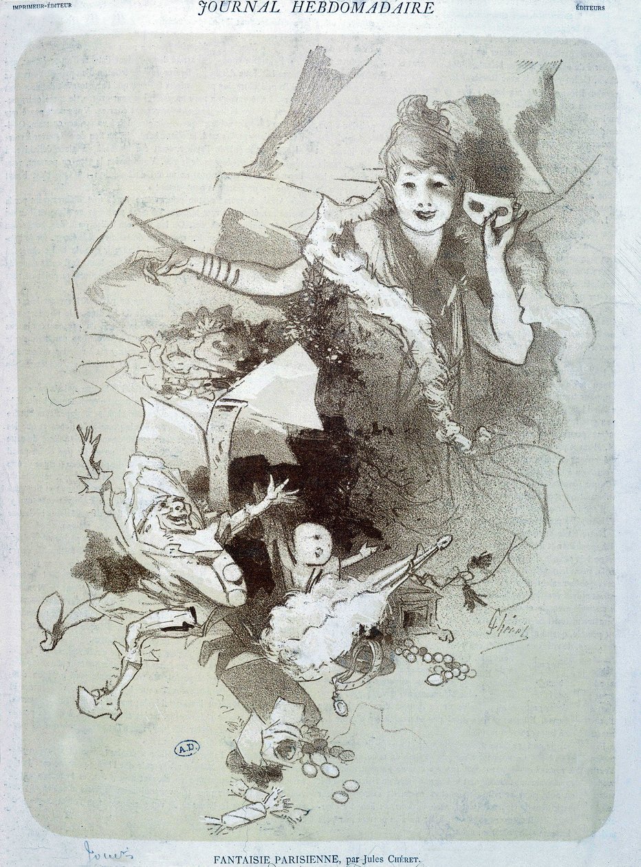 Parisian Fantasy: Loutky - plakát od Cherret od Jules Cheret