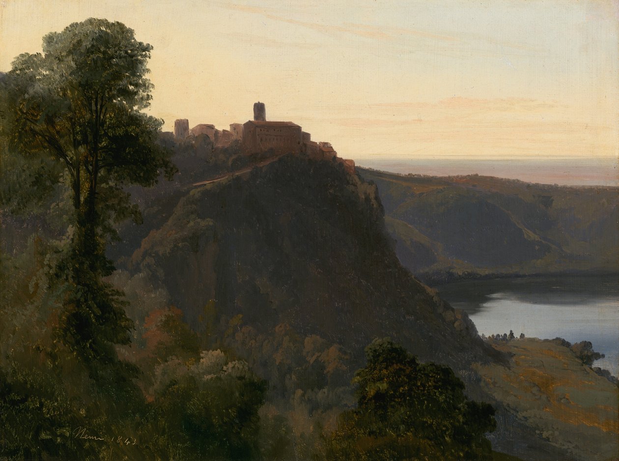 Pohled na jezero Nemi, 1843. od Jules Coignet
