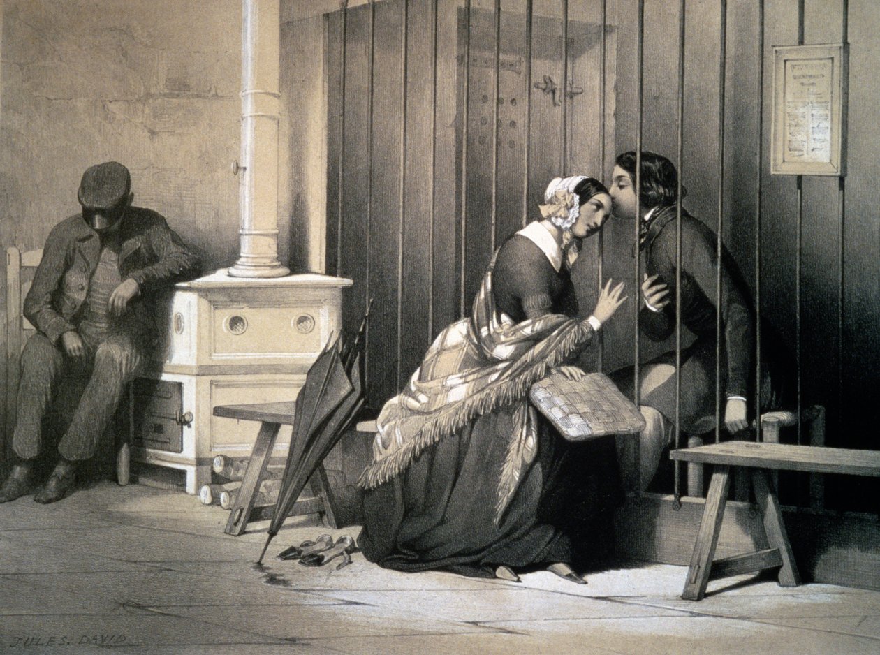 Vězeň, Jules David (1808-1892), rytina, Francie od Jules David