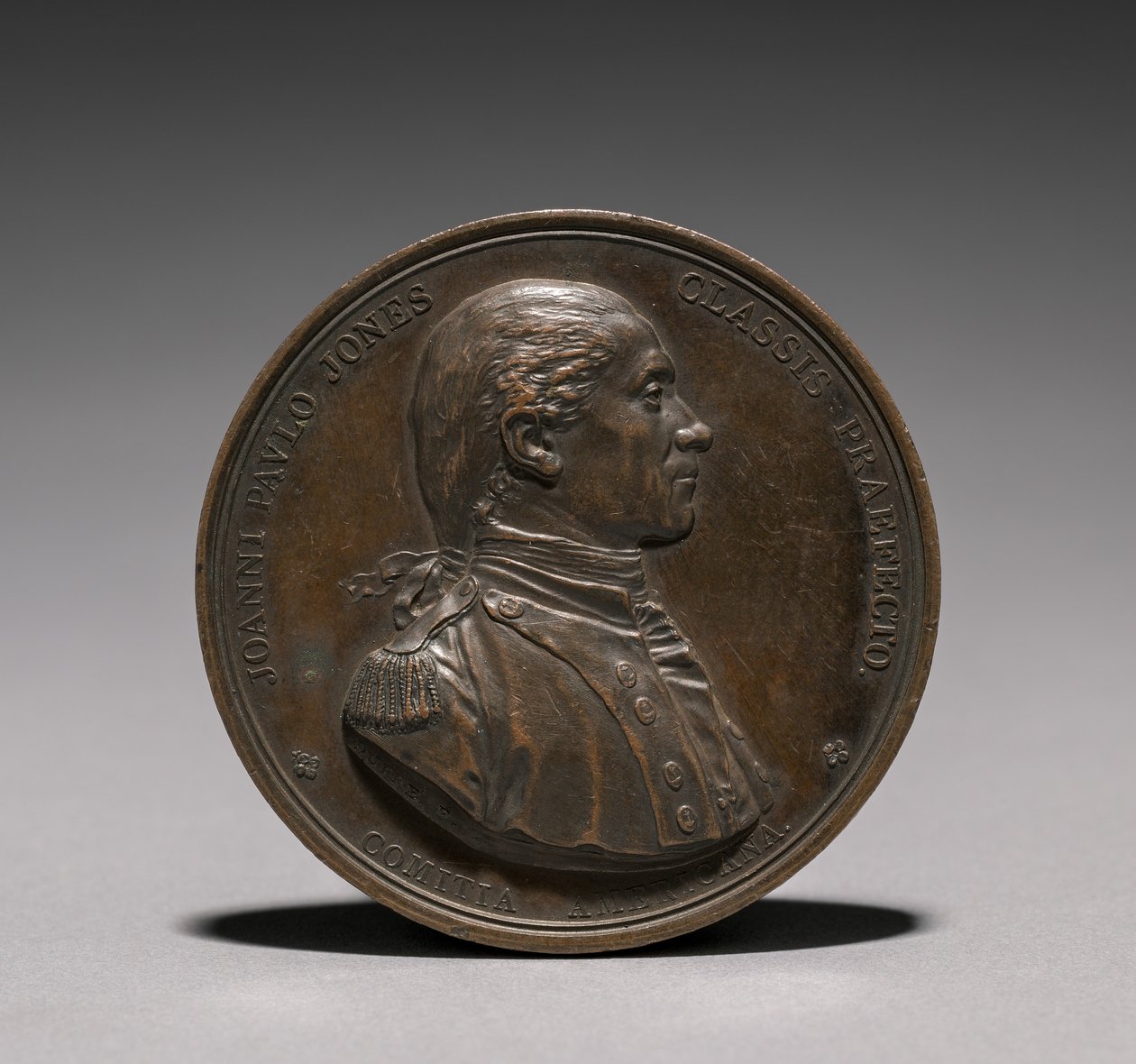 Medaile: John Paul Jones avers. od Jules Dupré