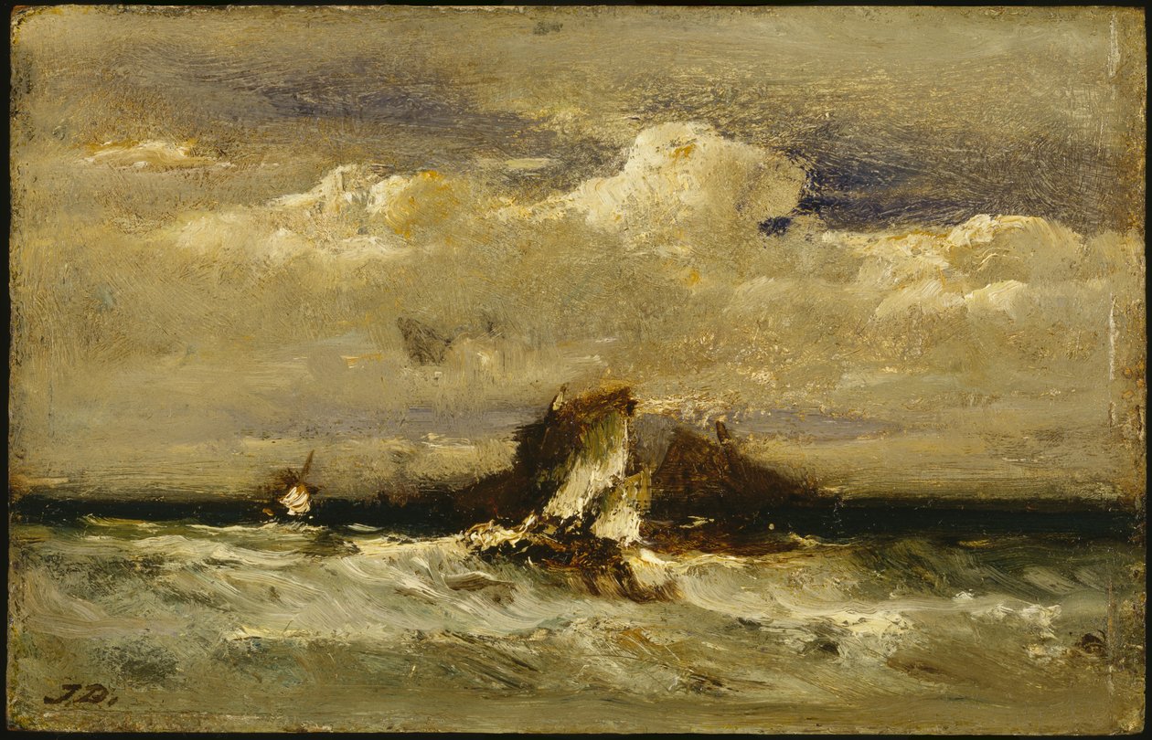 Seascape, c.1868-81 (olej na komerčně chráněném panelu) od Jules Dupré