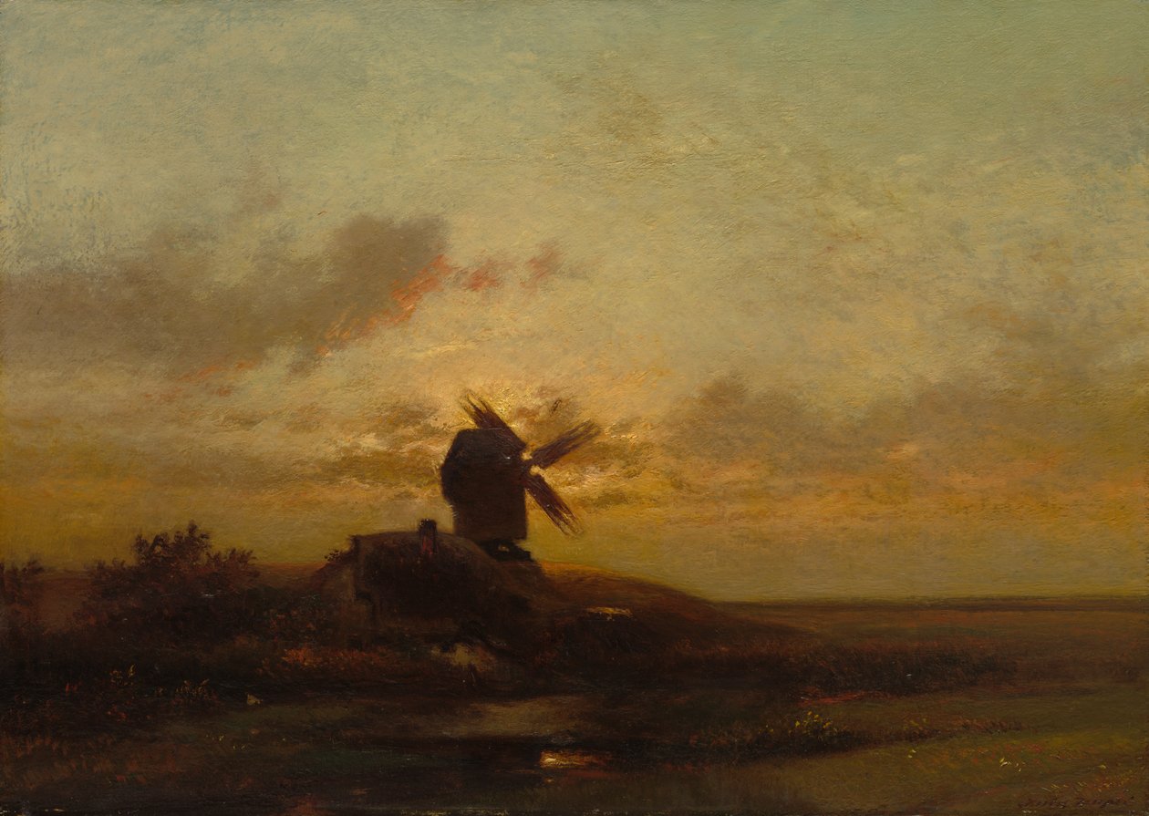 Větrný mlýn, konec 50. let 19. století. od Jules Dupré