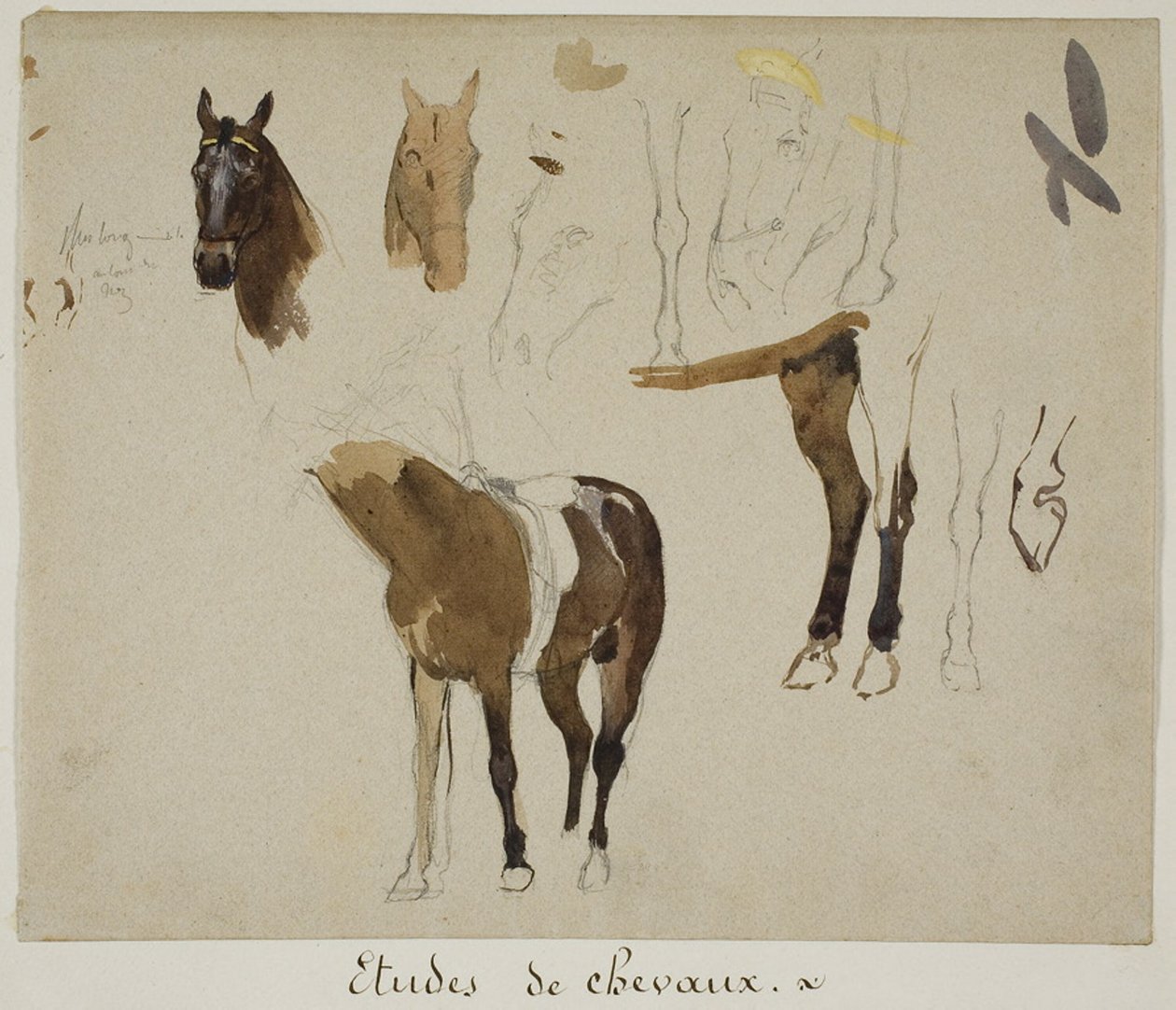Studie o koních od Jules Elie Delaunay