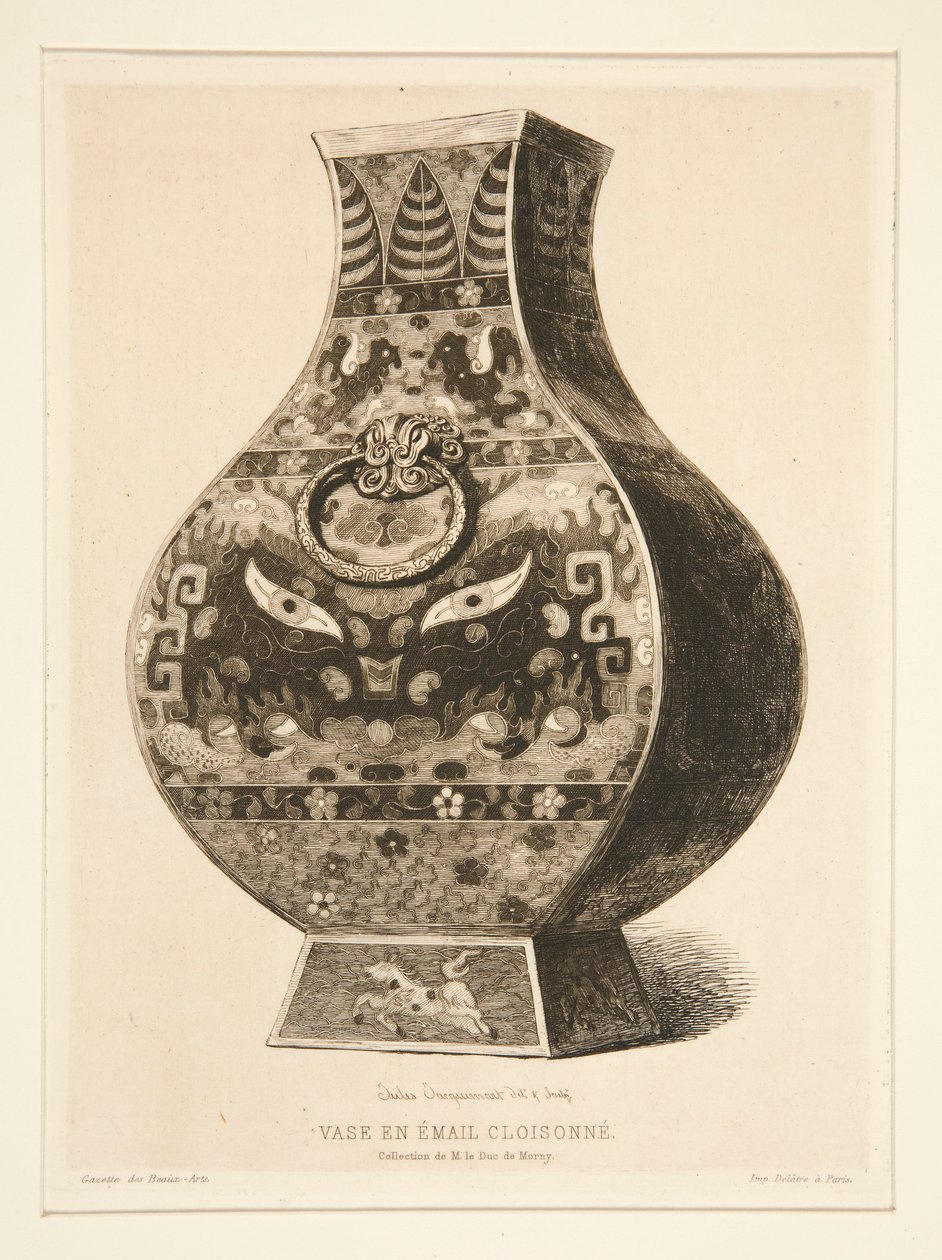 Smaltovaná váza Cloisonne od Jules Ferdinand Jacquemart