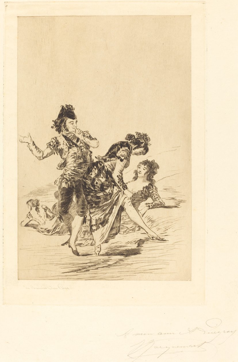 Španělská scéna od Jules Ferdinand Jacquemart after Francisco de Goya