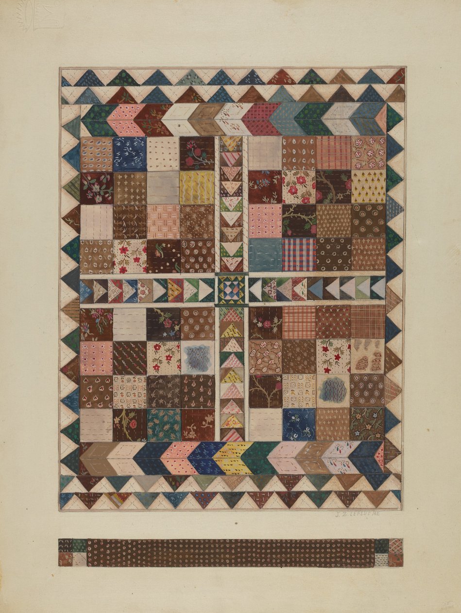 Patchworková přikrývka do postýlky, 19351942. od Jules Lefevere