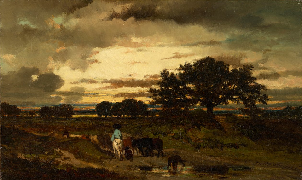 západ slunce od Jules Louis Dupré