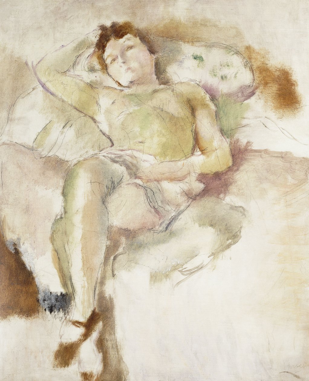 Bobette vleže; Bobette Allongee, 1927 od Jules Pascin