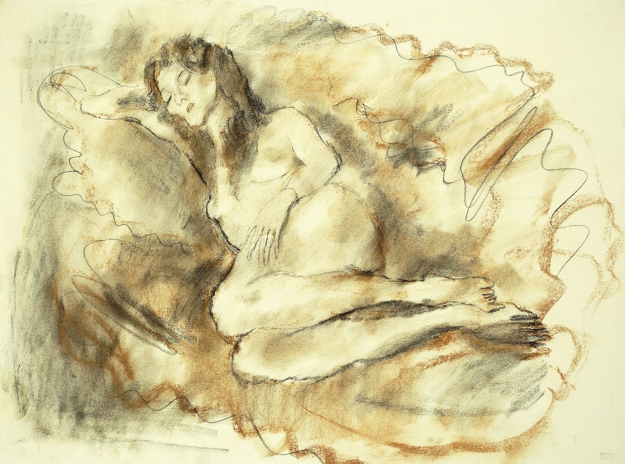 Ležící akt; Nahá vrstva, 1929 od Jules Pascin
