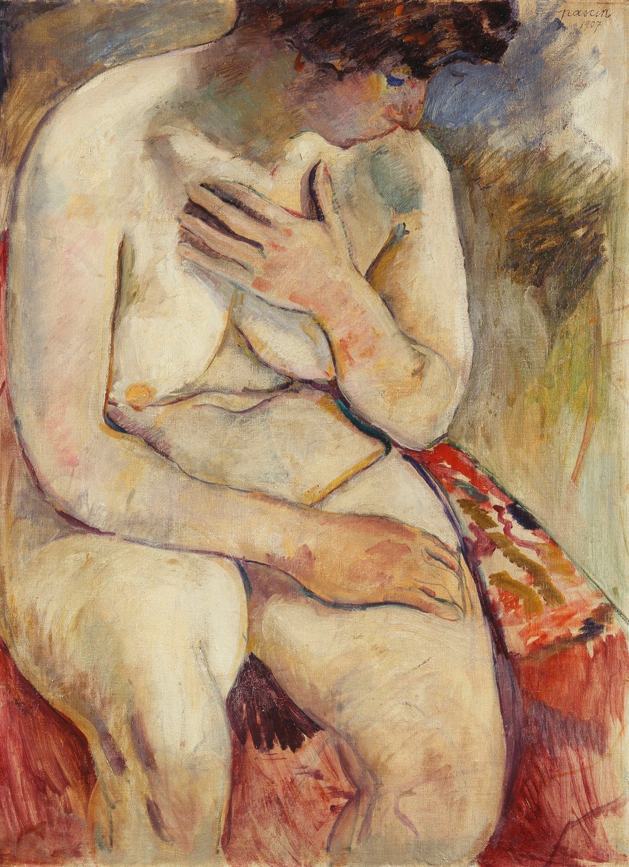 Nahé sezení; Nu Assis, 1907 od Jules Pascin