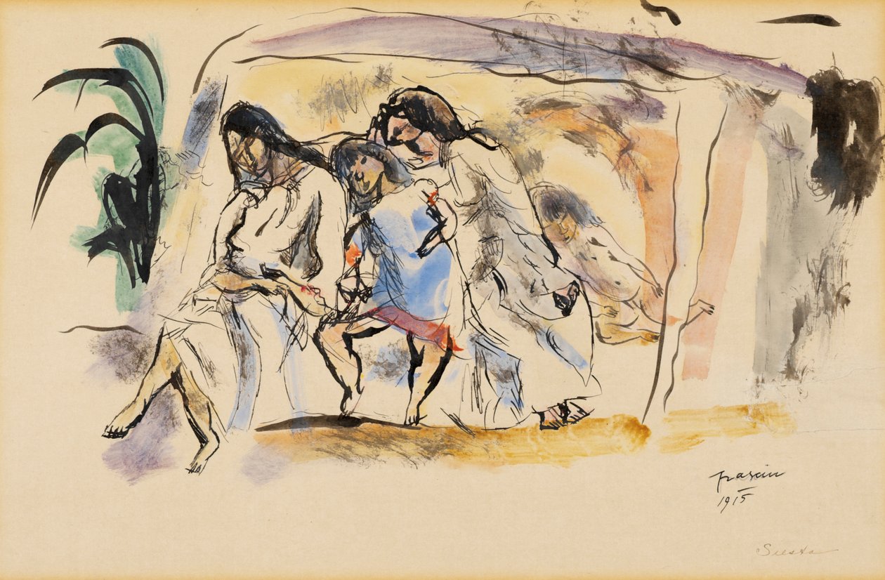Siesta, 1915 (záchod je papír) od Jules Pascin