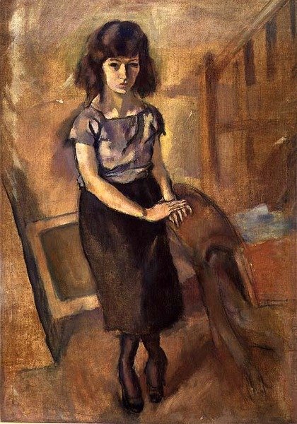 Stojící mladá žena, kolem roku 1920 (olej na plátně) od Jules Pascin