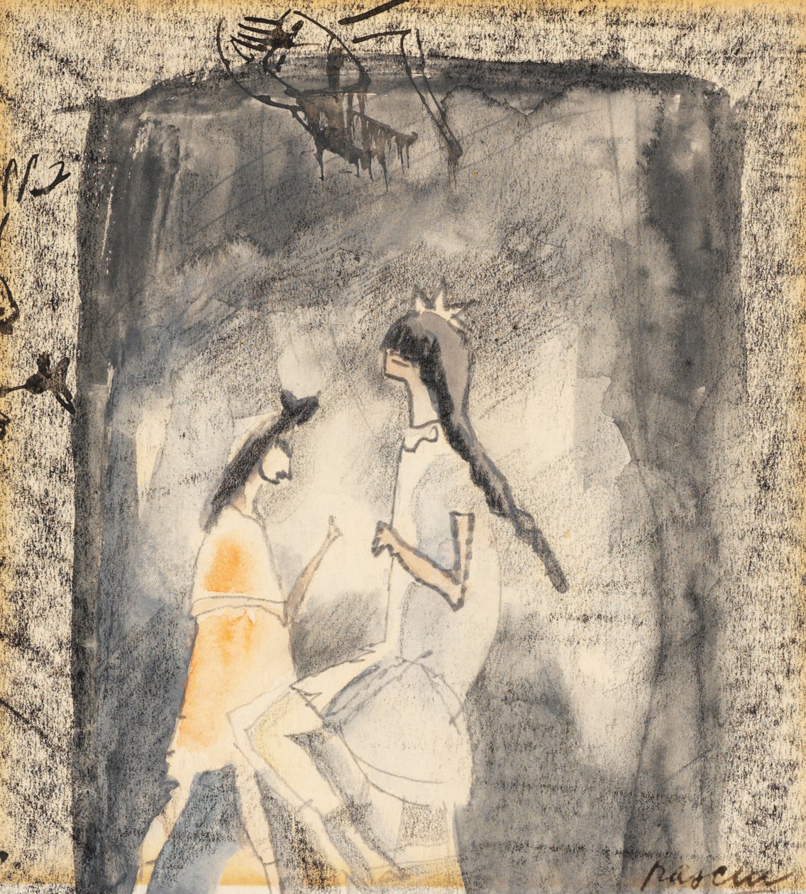 Dvě mladé dívky (wc na papíře) od Jules Pascin