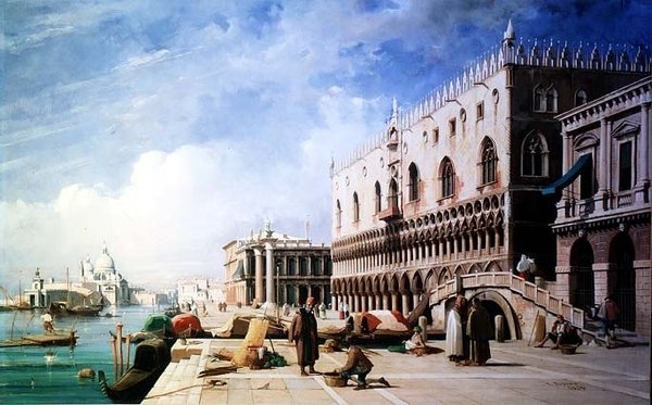 The Quayside, Benátky od Jules Romain Joyant